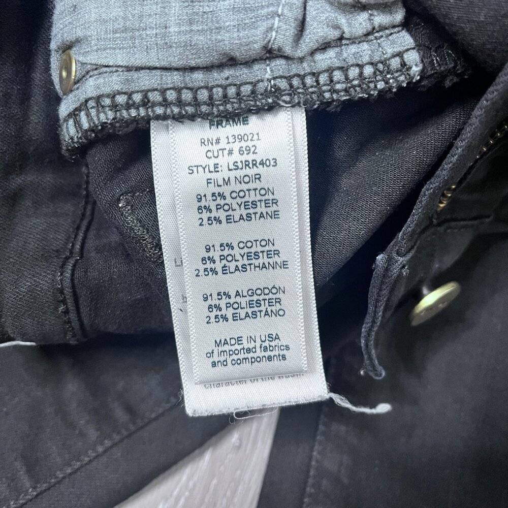 Frame Denim Le Skinny De Jeanne Unfinished Hem Sz 28 - Picture 10 of 14